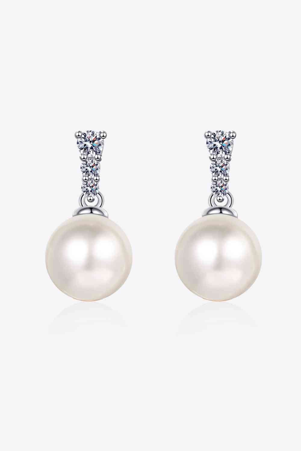 Moissanite Pearl Drop Earrings - Chic Innovations, LLC