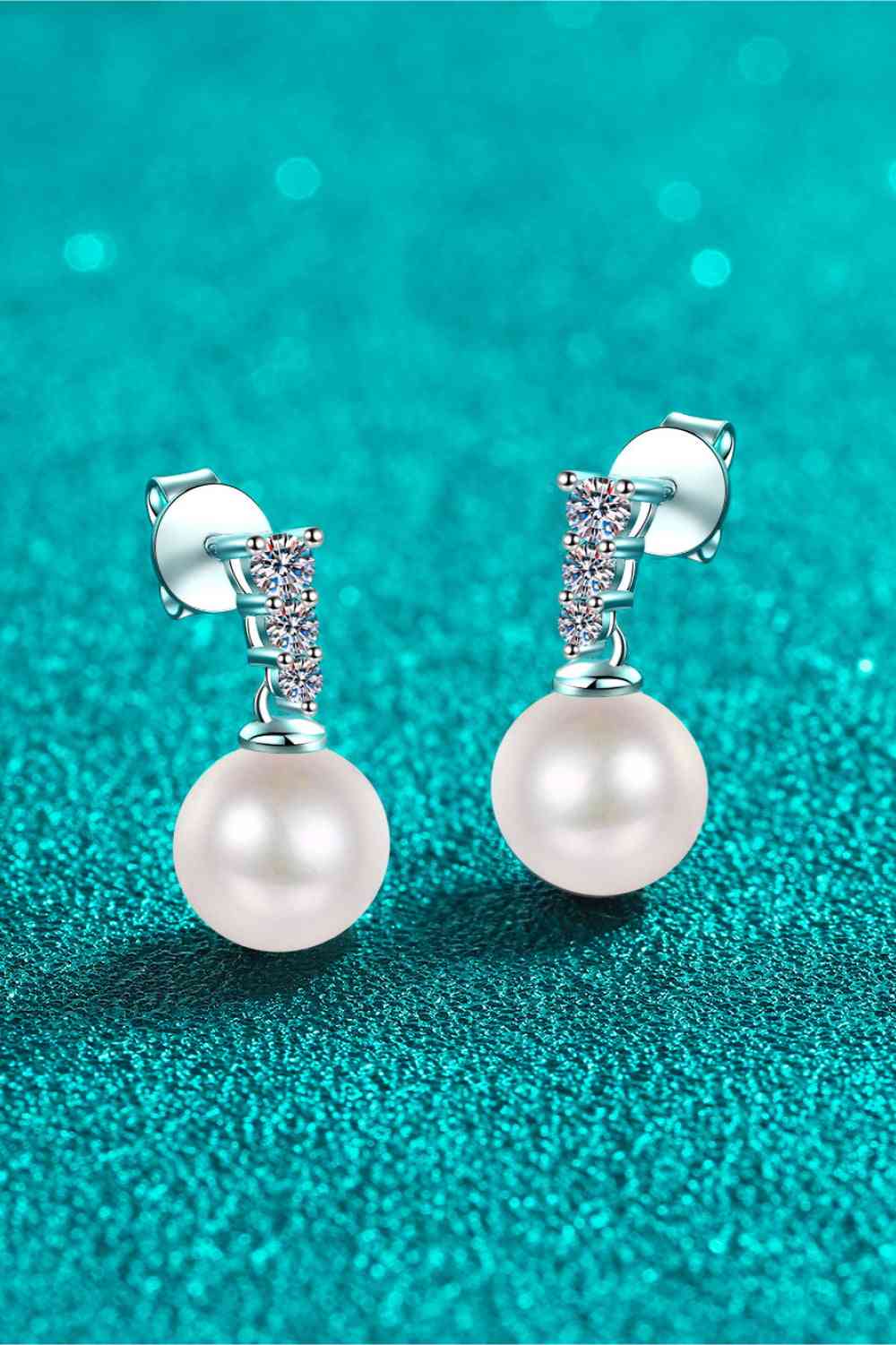 Moissanite Pearl Drop Earrings - Chic Innovations, LLC