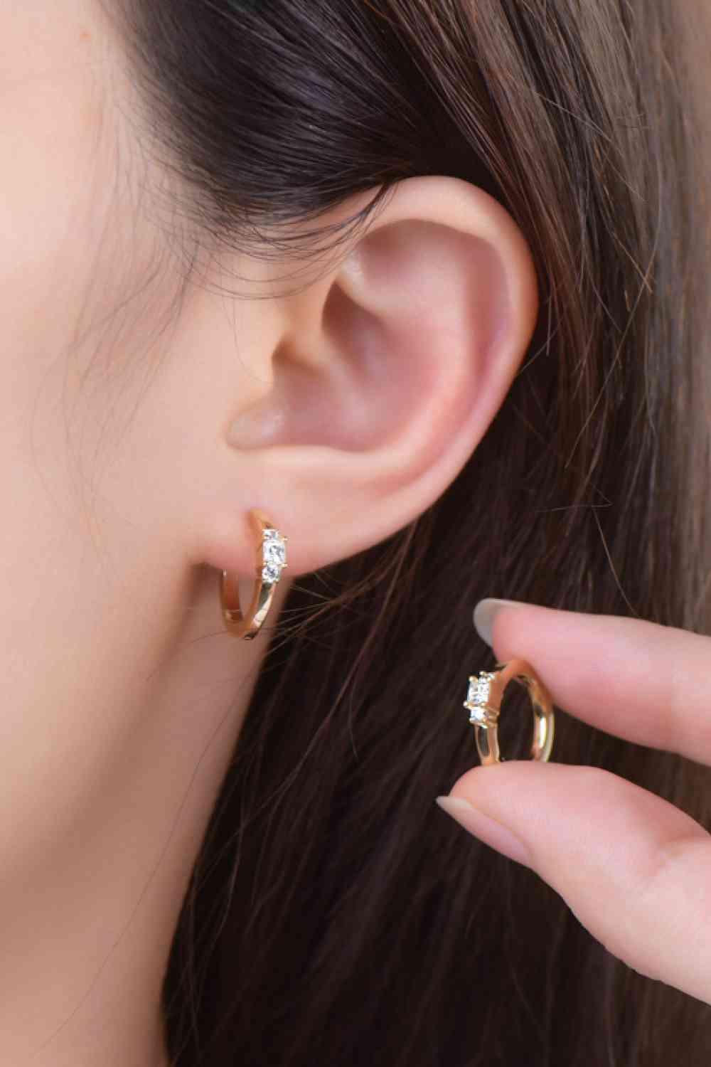 Moissanite 925 Sterling Silver Huggie Earrings - Chic Innovations, LLC