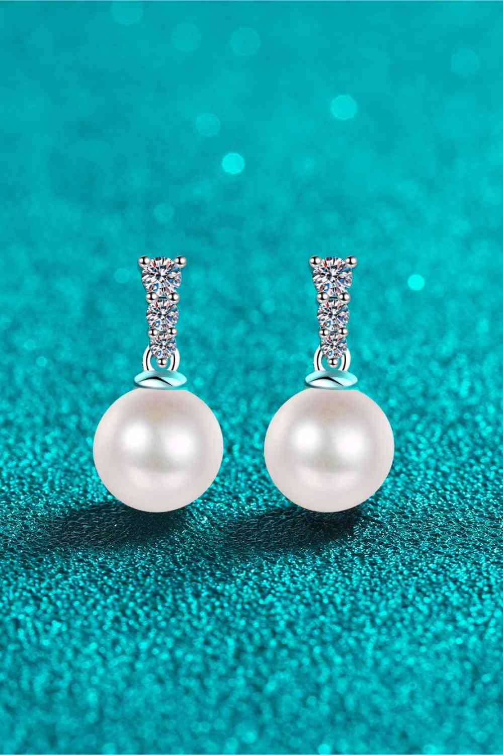 Moissanite Pearl Drop Earrings - Chic Innovations, LLC