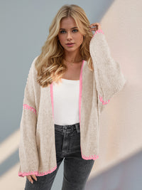 Double Take Contrast Dropped Shoulder Cardigan