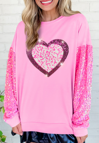 Valentine’s Day Sequin Heart Sweatshirt