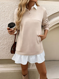 Devine Ruffle Hem Long Sleeve Mini Dress - Chic Innovations, LLC