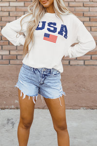 US Flag Corded Sweatshirt