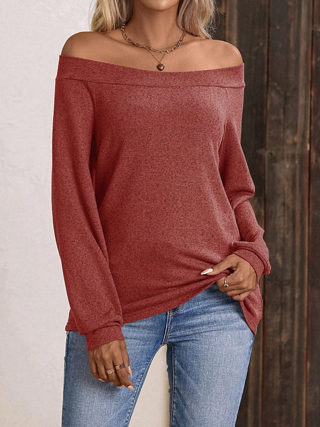 Off-Shoulder Long Sleeve T-Shirt - Chic Innovations, LLC