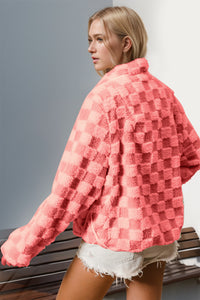 Double Take Checkered Long Sleeve Jacket