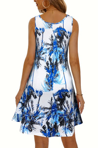 Printed Scoop Neck Wide Strap Mini Dress - Chic Innovations, LLC