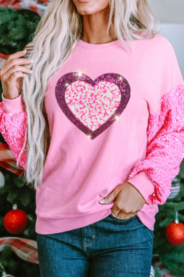 Valentine’s Day Sequin Heart Sweatshirt