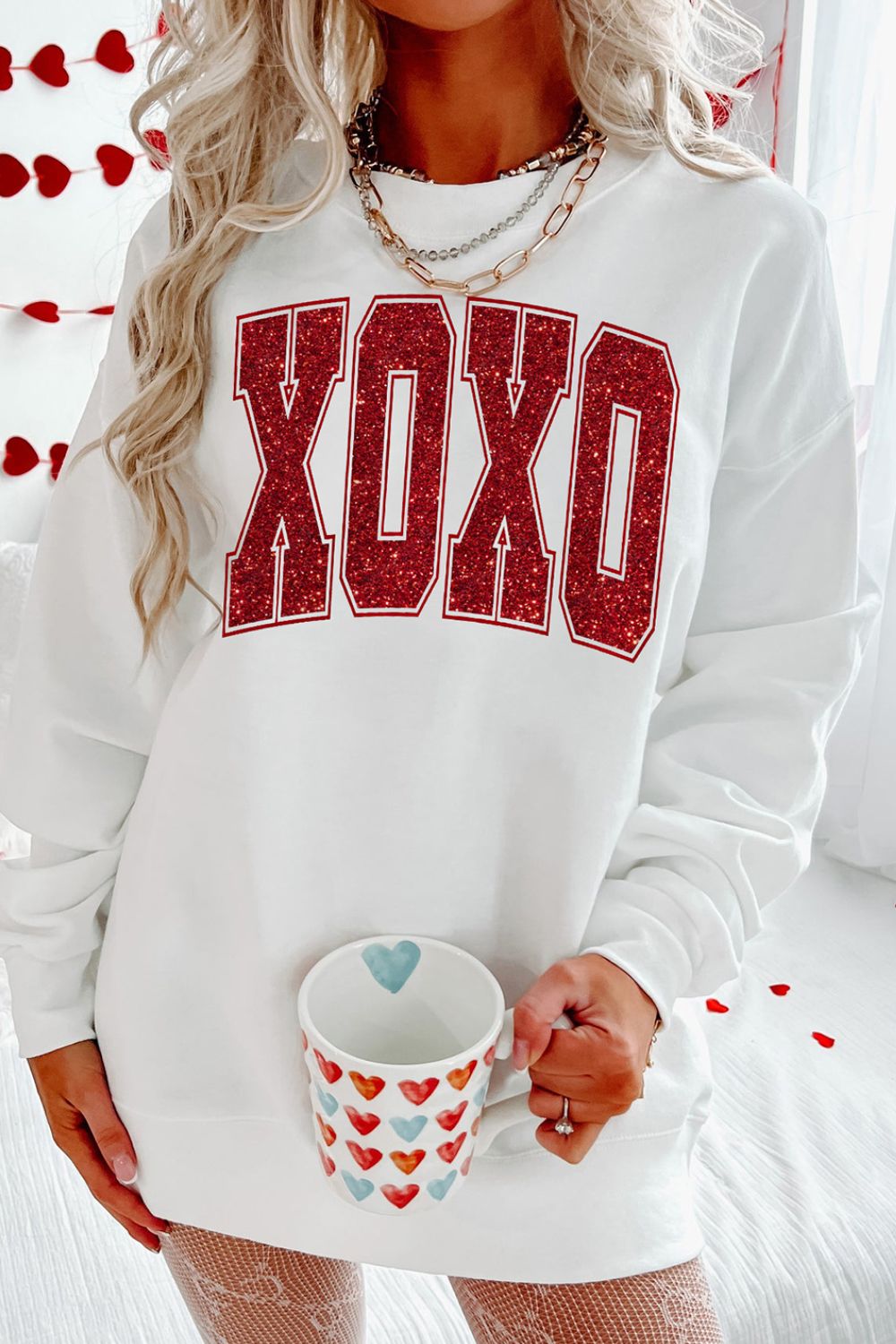 Valentine’s Day XOXO Glitter Sweatshirt