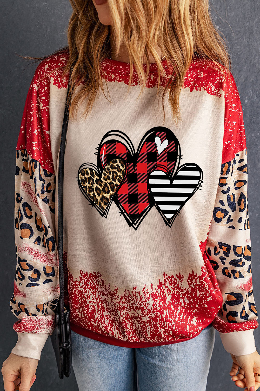 Leopard Print Heart Sweatshirt