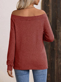 Off-Shoulder Long Sleeve T-Shirt - Chic Innovations, LLC