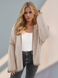 Double Take Contrast Dropped Shoulder Cardigan