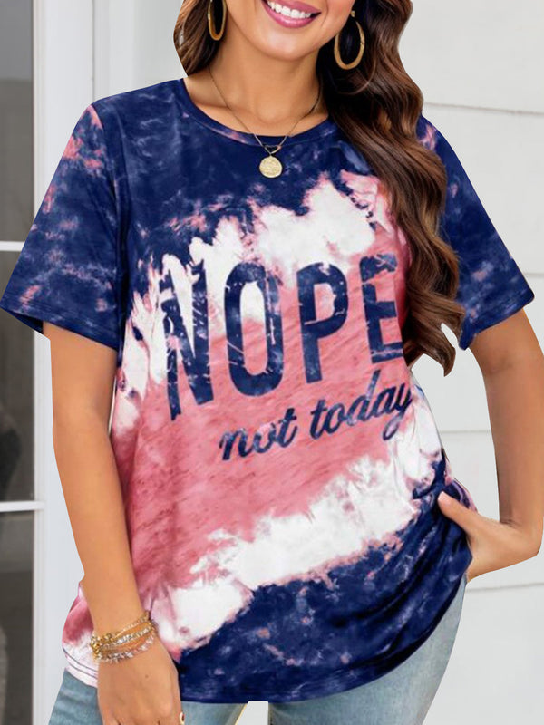 NOPE NOT TODAY Round Neck Short Sleeve T-Shirt - Chic Innovations, LLC