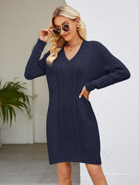 Cable-Knit Mini Sweater Dress