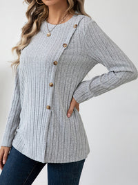 Round Neck Long Sleeve T-Shirt - Chic Innovations, LLC