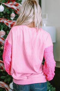 Sequin Heart Long Sleeve Sweatshirt