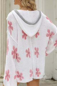 Drawstring Flower Hoodie