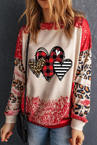 Leopard Print Heart Sweatshirt