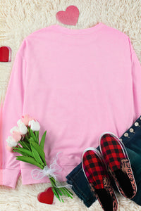 Contrast Heart Long Sleeve Sweatshirt