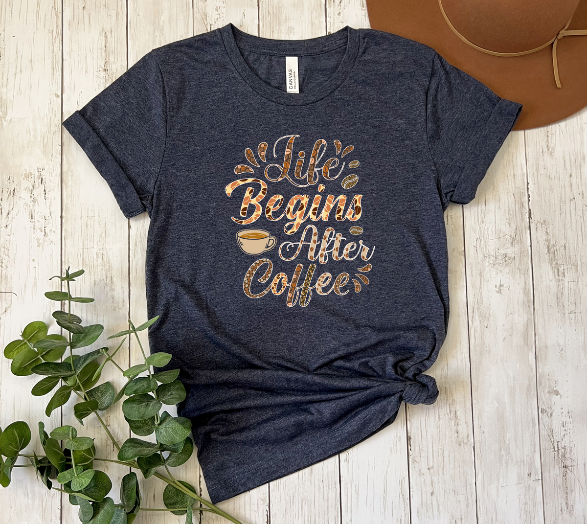 "Life Begins After Coffee" T Shirt