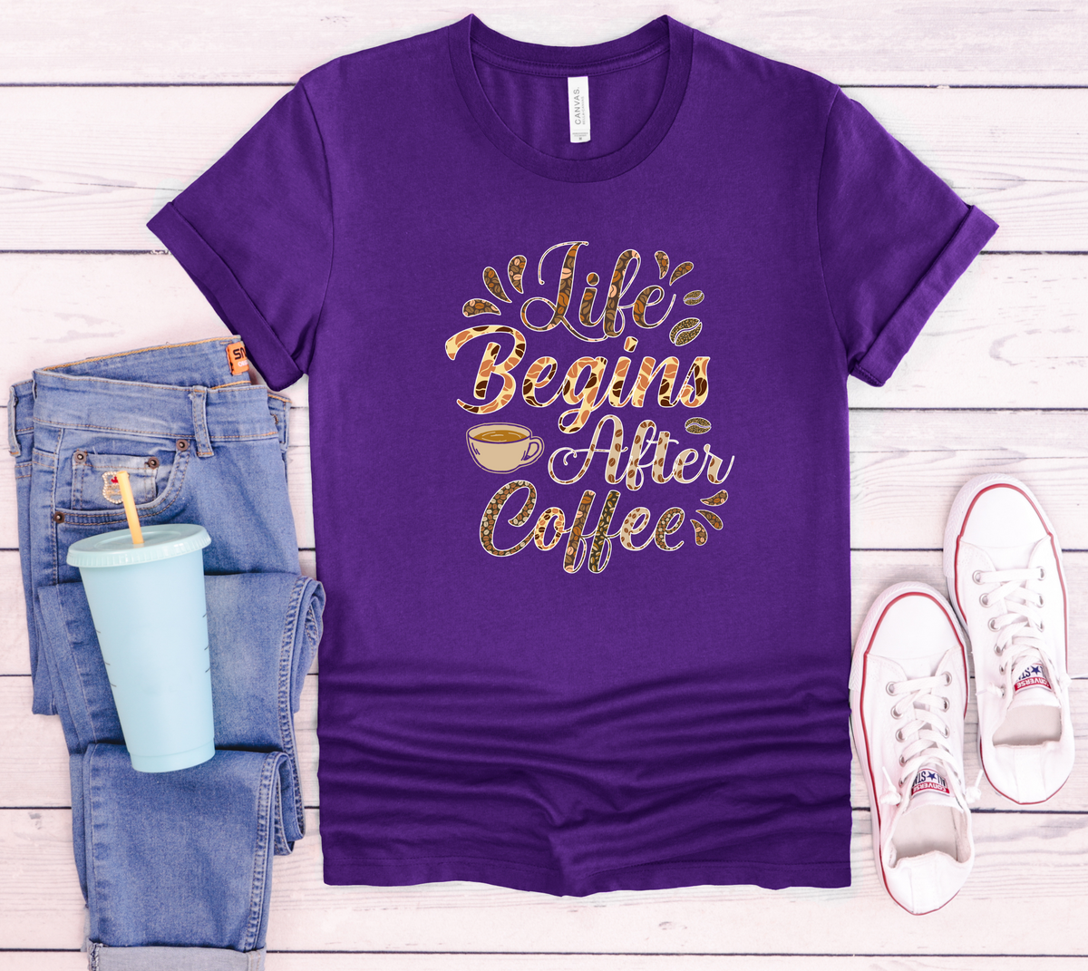 "Life Begins After Coffee" T Shirt