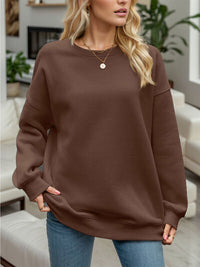 Round Neck Long Sleeve Sweatshirt - Chic Innovations, LLC