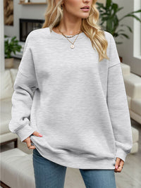 Round Neck Long Sleeve Sweatshirt - Chic Innovations, LLC