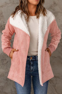 Open Front Long Sleeve Sherpa Jacket with Pockets - Chic Innovations, LLC