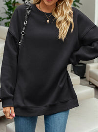 Round Neck Long Sleeve Sweatshirt - Chic Innovations, LLC