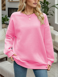 Round Neck Long Sleeve Sweatshirt - Chic Innovations, LLC