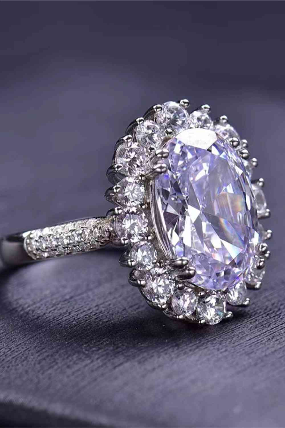 8 Carat Oval Moissanite Ring - Chic Innovations, LLC